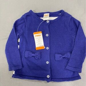 Gymboree Royal Blue Cardigan with Striped Buttons